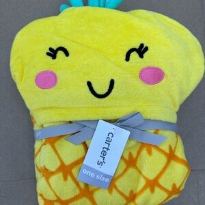 Carter's Yellow Pineapple Hooded Towel with Pink Accents